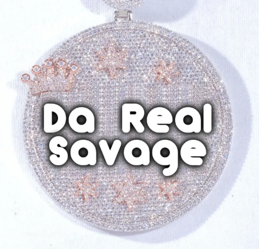 CUSTOM LETTER NECKLACE 3D BIG CROWN DISC made by The GUU Shop