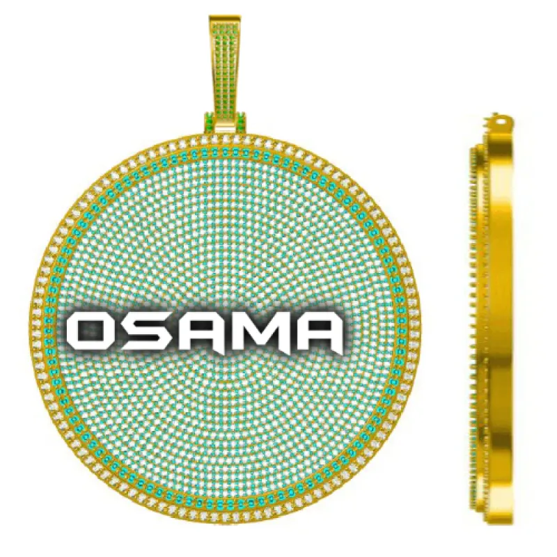 CUSTOM LETTER NECKLACE 3D BIG DISC made by The GUU Shop