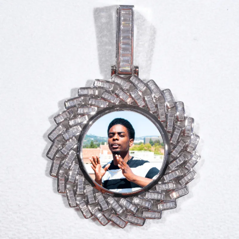 Large 3D Baguette Custom Picture Pendant made by The GUU Shop