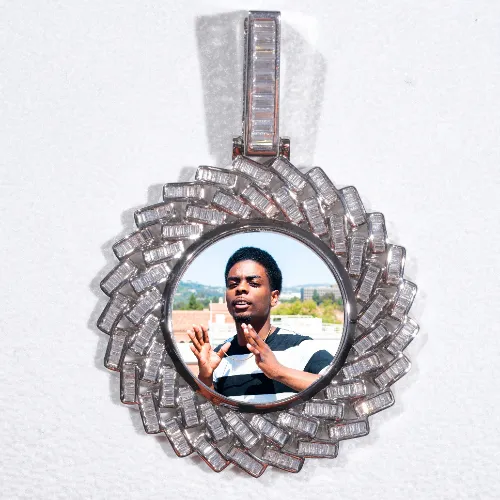 Large 3D Baguette Custom Picture Pendant sold by The GUU Shop