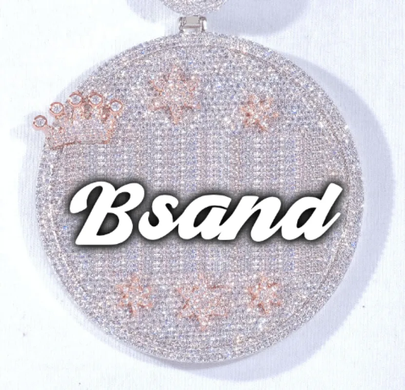 CUSTOM LETTER NECKLACE 3D BIG CROWN DISC made by The GUU Shop