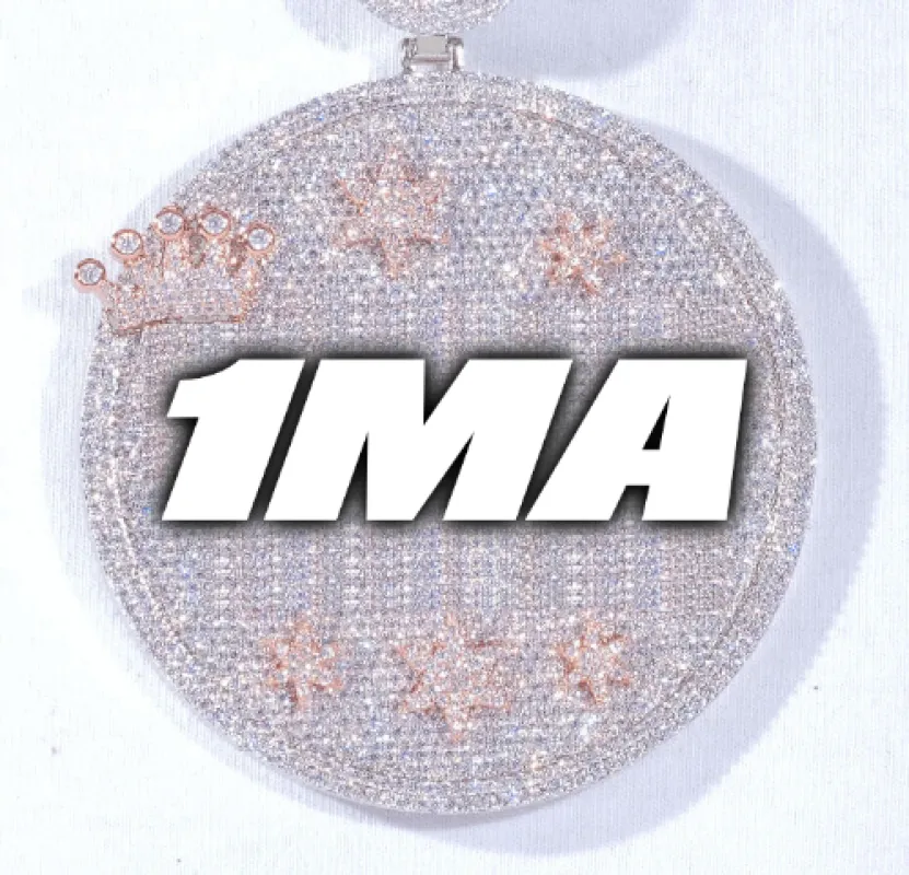 CUSTOM LETTER NECKLACE 3D BIG CROWN DISC made by The GUU Shop