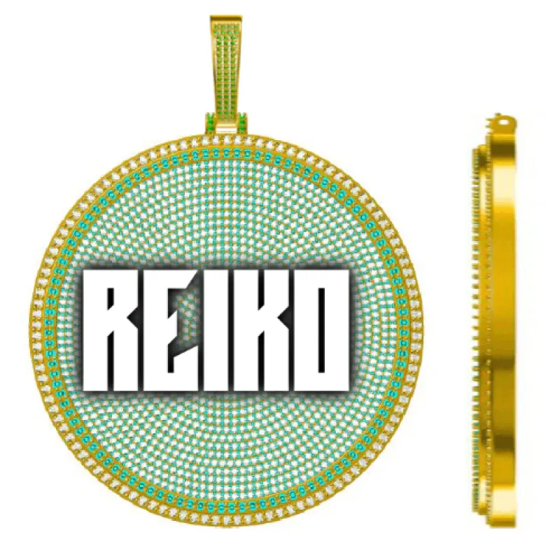 CUSTOM LETTER NECKLACE 3D BIG DISC made by The GUU Shop