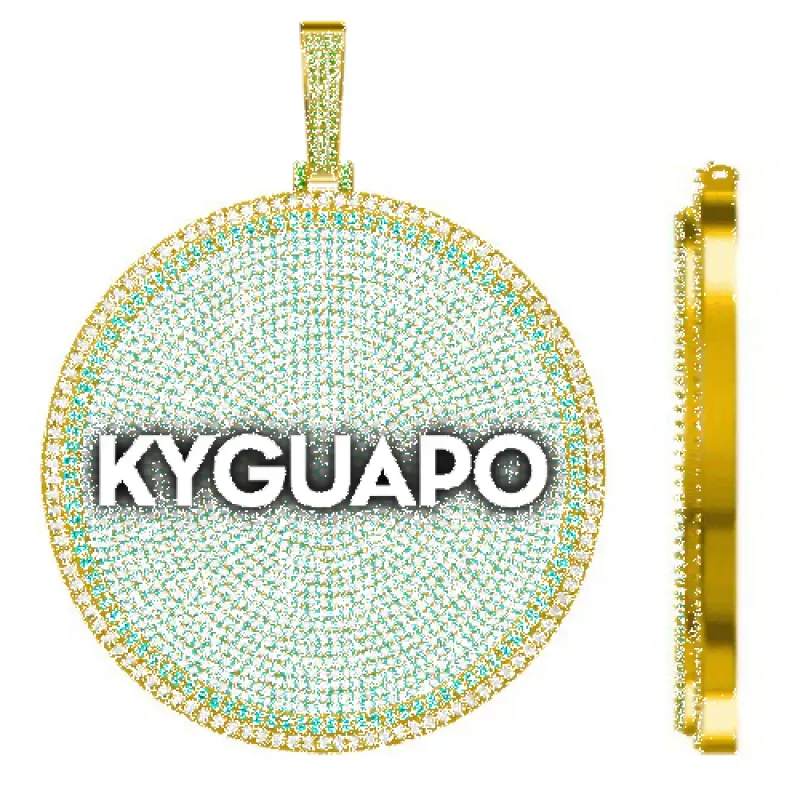 CUSTOM LETTER NECKLACE 3D BIG DISC made by The GUU Shop