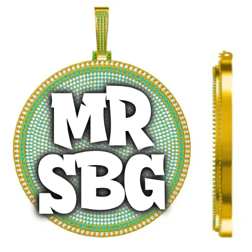 CUSTOM LETTER NECKLACE 3D BIG DISC sold by The GUU Shop