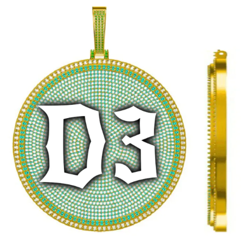 CUSTOM LETTER NECKLACE 3D BIG DISC made by The GUU Shop