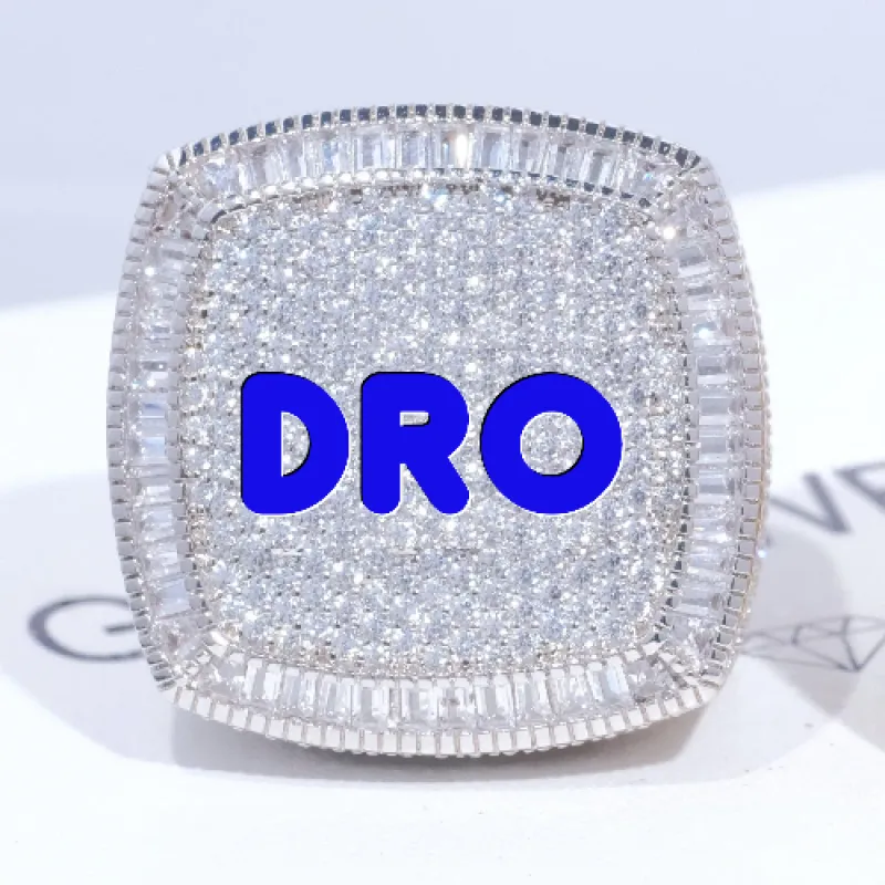 CUSTOM LETTER 3D ICED RING made by The GUU Shop