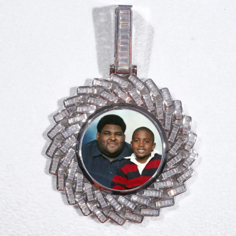 Large 3D Baguette Custom Picture Pendant made by The GUU Shop