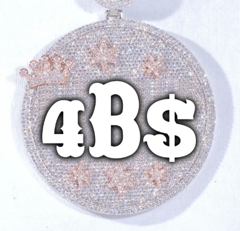 CUSTOM LETTER NECKLACE 3D BIG CROWN DISC made by The GUU Shop