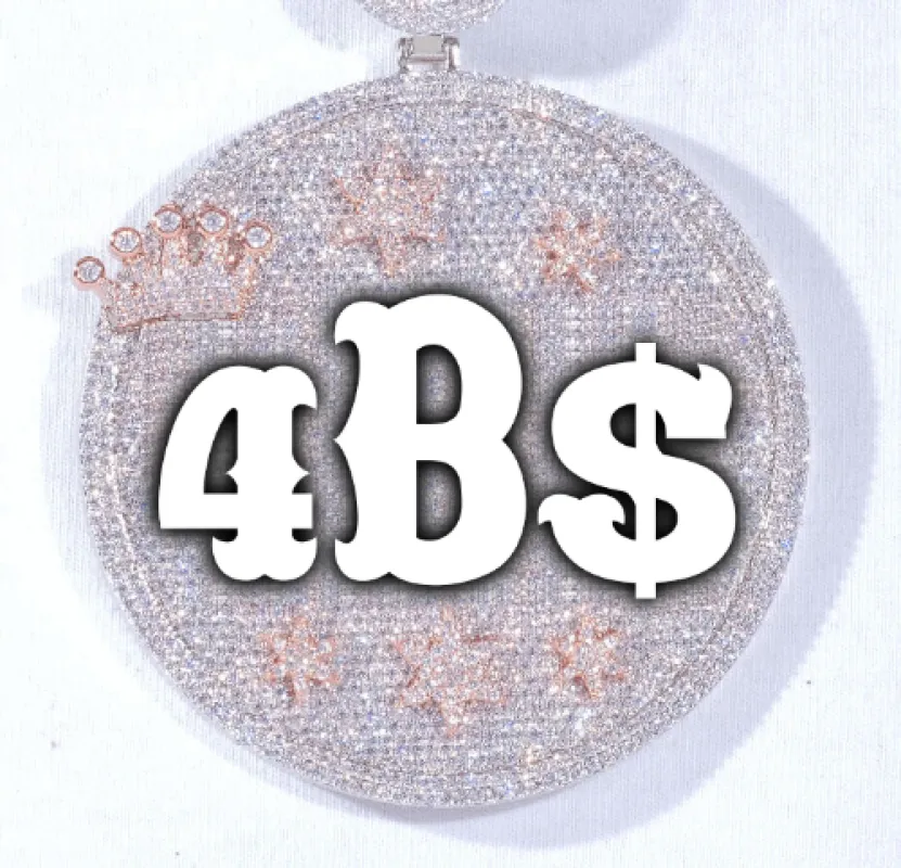 CUSTOM LETTER NECKLACE 3D BIG CROWN DISC made by The GUU Shop