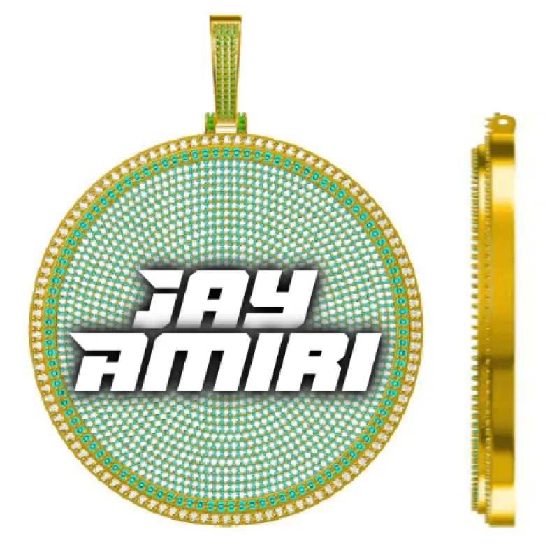 CUSTOM LETTER NECKLACE 3D BIG DISC made by The GUU Shop