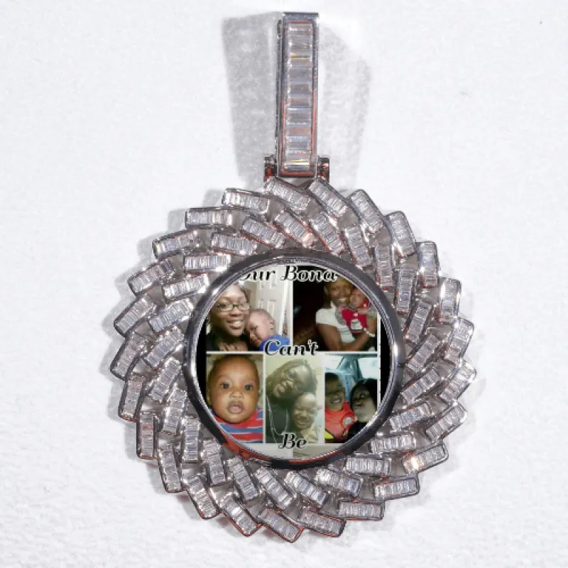 Large 3D Baguette Custom Picture Pendant made by The GUU Shop