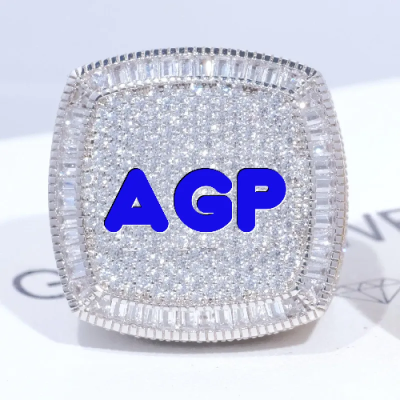 CUSTOM LETTER 3D ICED RING made by The GUU Shop