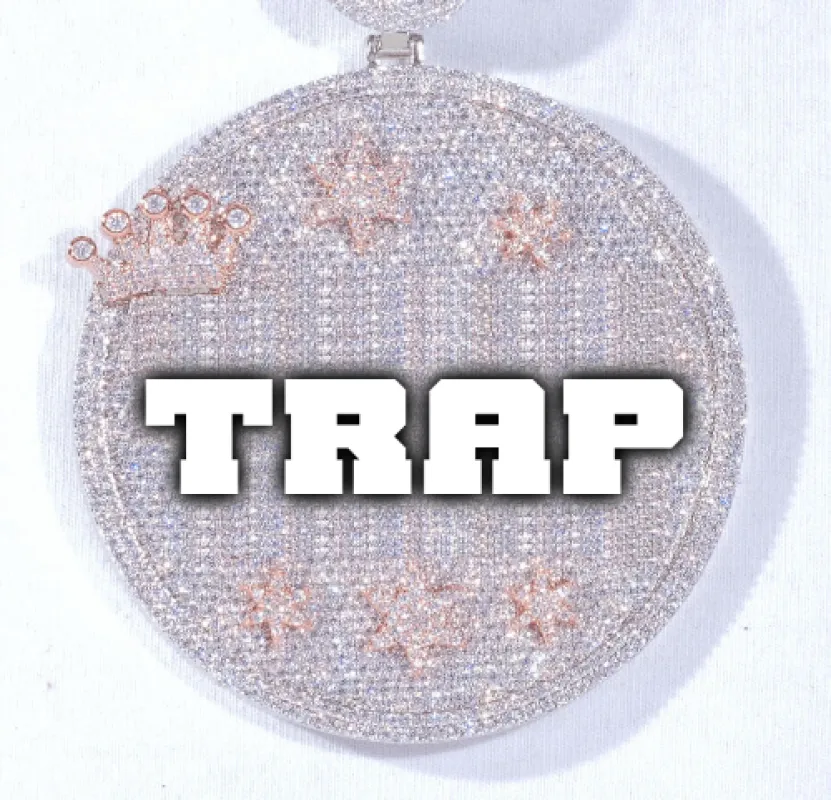 CUSTOM LETTER NECKLACE 3D BIG CROWN DISC made by The GUU Shop