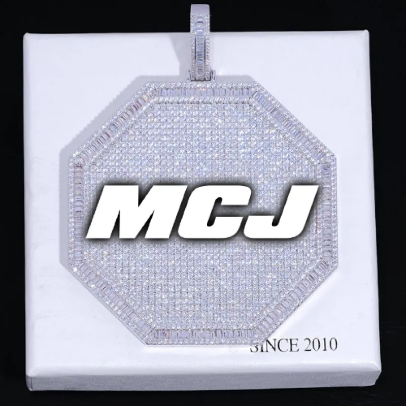 CUSTOM LETTER NECKLACE 3D BIG OCTAGON made by The GUU Shop