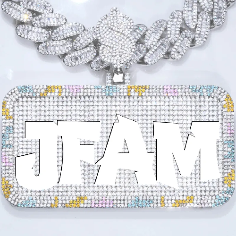 CUSTOM LETTER NECKLACE 3D COLORFUL SQUARE made by The GUU Shop