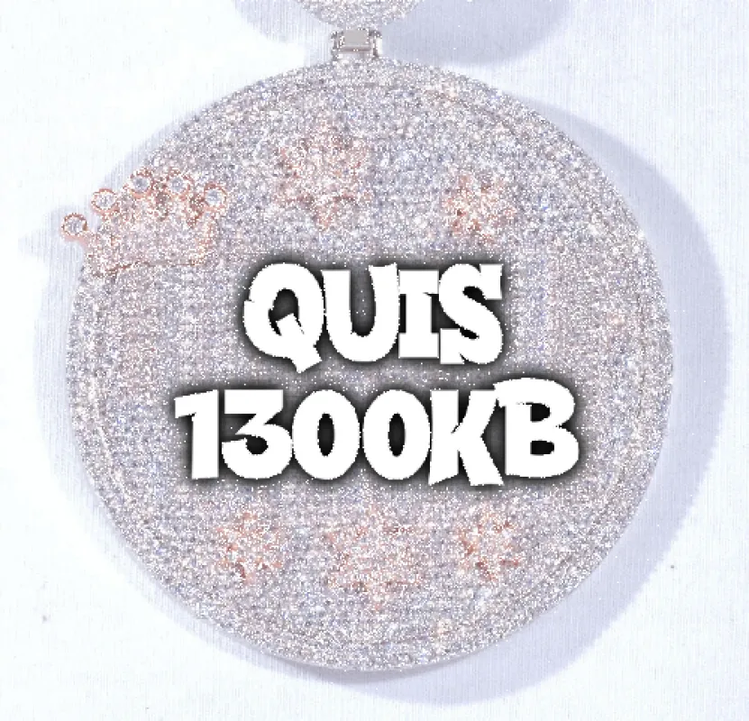 CUSTOM LETTER NECKLACE 3D BIG CROWN DISC made by The GUU Shop