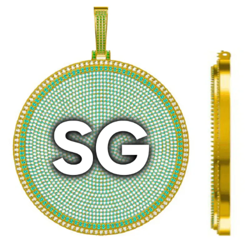 CUSTOM LETTER NECKLACE 3D BIG DISC made by The GUU Shop