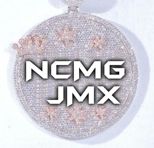 CUSTOM LETTER NECKLACE 3D BIG CROWN DISC sold by The GUU Shop