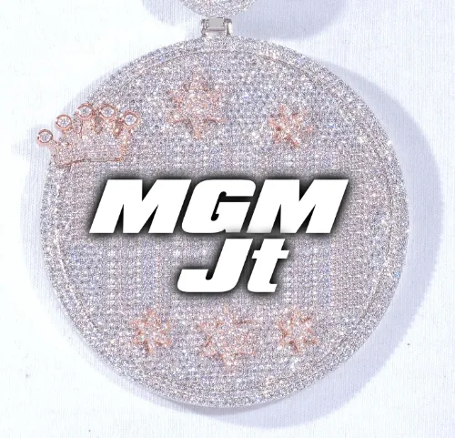 CUSTOM LETTER NECKLACE 3D BIG CROWN DISC sold by The GUU Shop