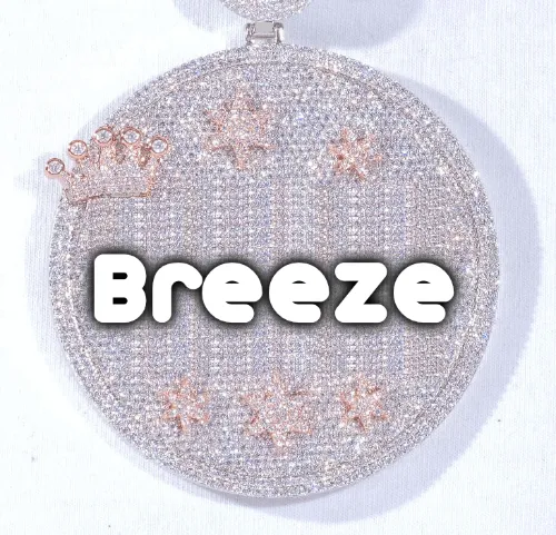 CUSTOM LETTER NECKLACE 3D BIG CROWN DISC sold by The GUU Shop