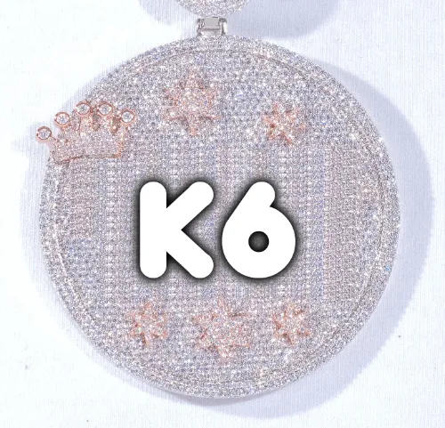 CUSTOM LETTER NECKLACE 3D BIG CROWN DISC sold by The GUU Shop