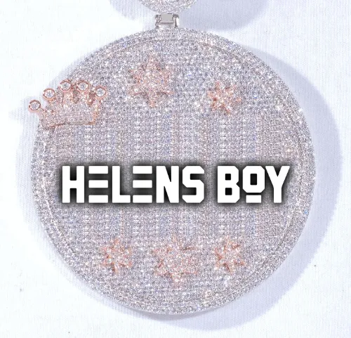 CUSTOM LETTER NECKLACE 3D BIG CROWN DISC sold by The GUU Shop