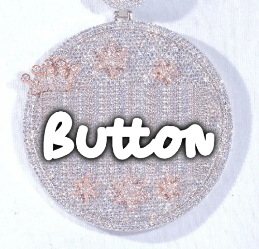 CUSTOM LETTER NECKLACE 3D BIG CROWN DISC made by The GUU Shop