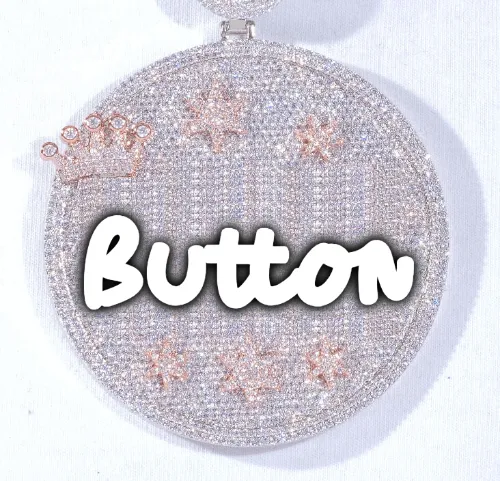 CUSTOM LETTER NECKLACE 3D BIG CROWN DISC sold by The GUU Shop