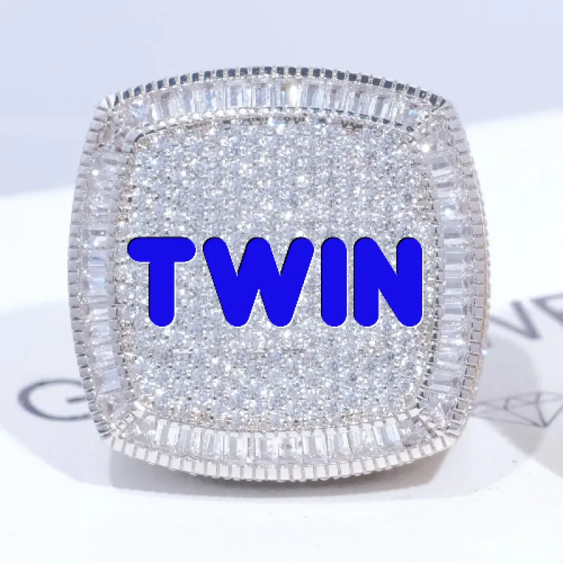 CUSTOM LETTER 3D ICED RING made by The GUU Shop