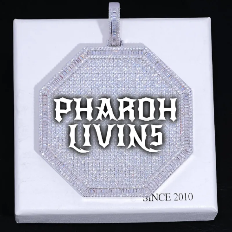 CUSTOM LETTER NECKLACE 3D BIG OCTAGON made by The GUU Shop