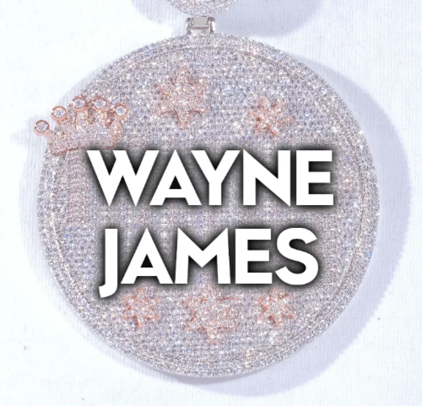 CUSTOM LETTER NECKLACE 3D BIG CROWN DISC made by The GUU Shop