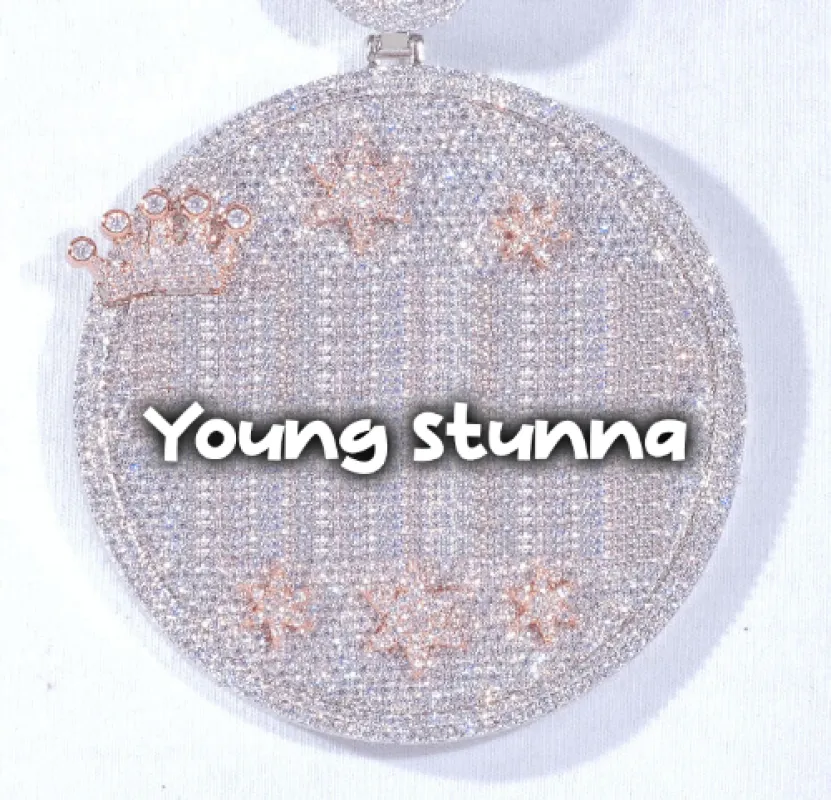 CUSTOM LETTER NECKLACE 3D BIG CROWN DISC made by The GUU Shop