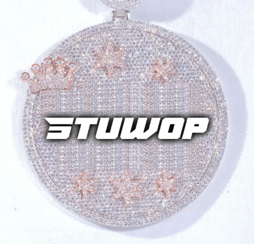 CUSTOM LETTER NECKLACE 3D BIG CROWN DISC made by The GUU Shop