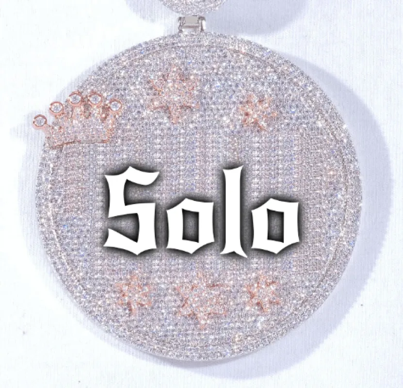 CUSTOM LETTER NECKLACE 3D BIG CROWN DISC made by The GUU Shop