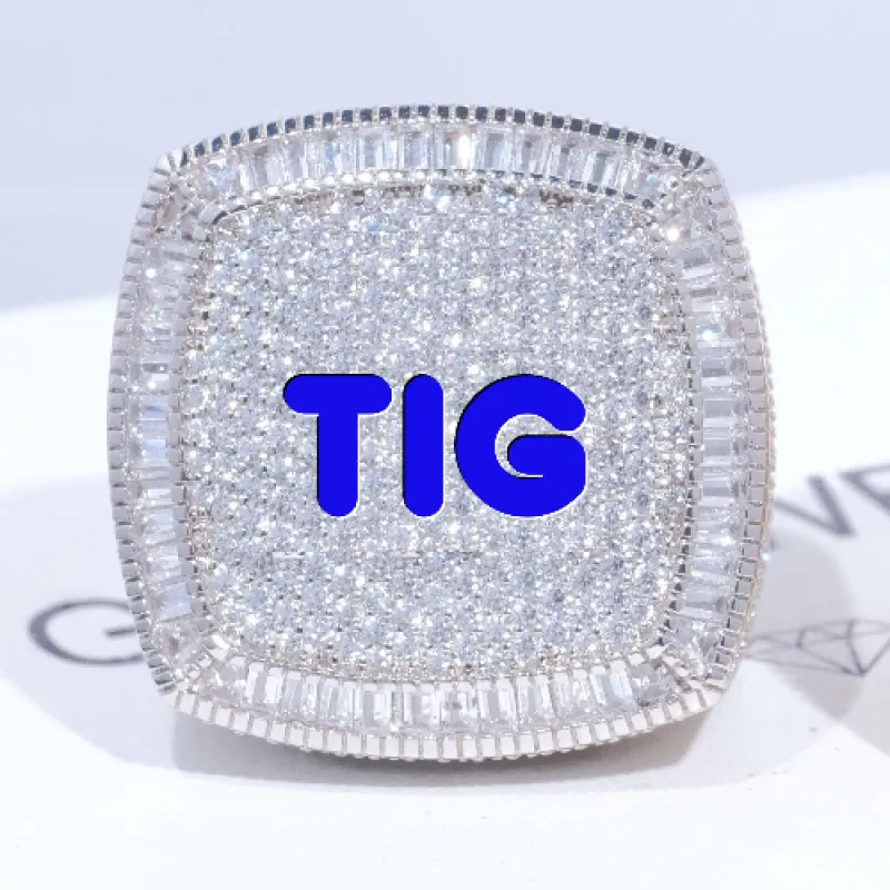 CUSTOM LETTER 3D ICED RING made by The GUU Shop