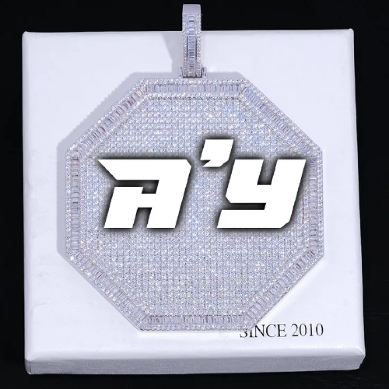 CUSTOM LETTER NECKLACE 3D BIG OCTAGON made by The GUU Shop