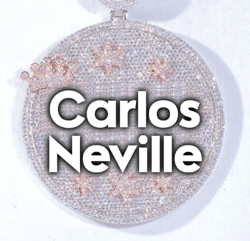 CUSTOM LETTER NECKLACE 3D BIG CROWN DISC made by The GUU Shop