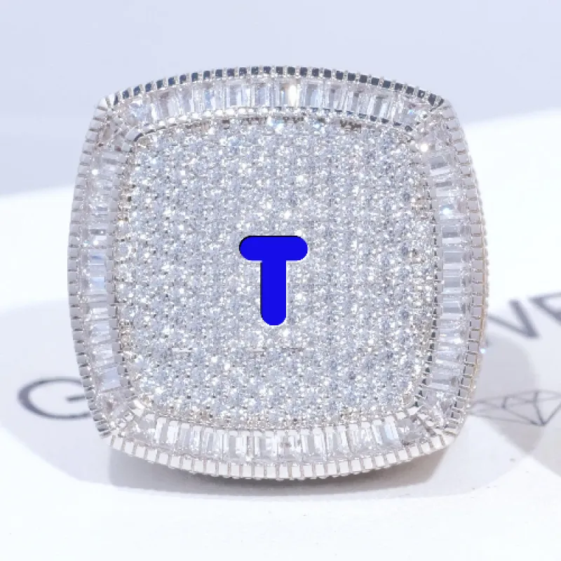 CUSTOM LETTER 3D ICED RING made by The GUU Shop