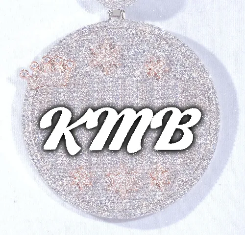 CUSTOM LETTER NECKLACE 3D BIG CROWN DISC sold by The GUU Shop