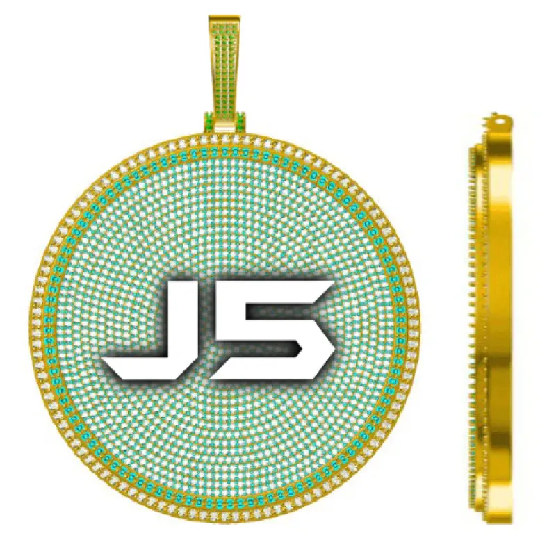 CUSTOM LETTER NECKLACE 3D BIG DISC made by The GUU Shop