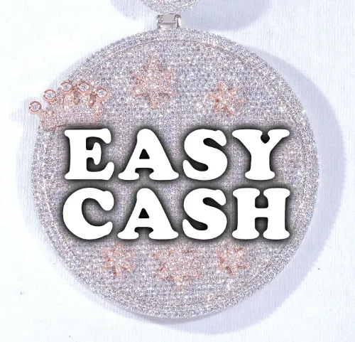 CUSTOM LETTER NECKLACE 3D BIG CROWN DISC sold by The GUU Shop