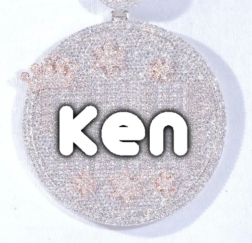 CUSTOM LETTER NECKLACE 3D BIG CROWN DISC sold by The GUU Shop