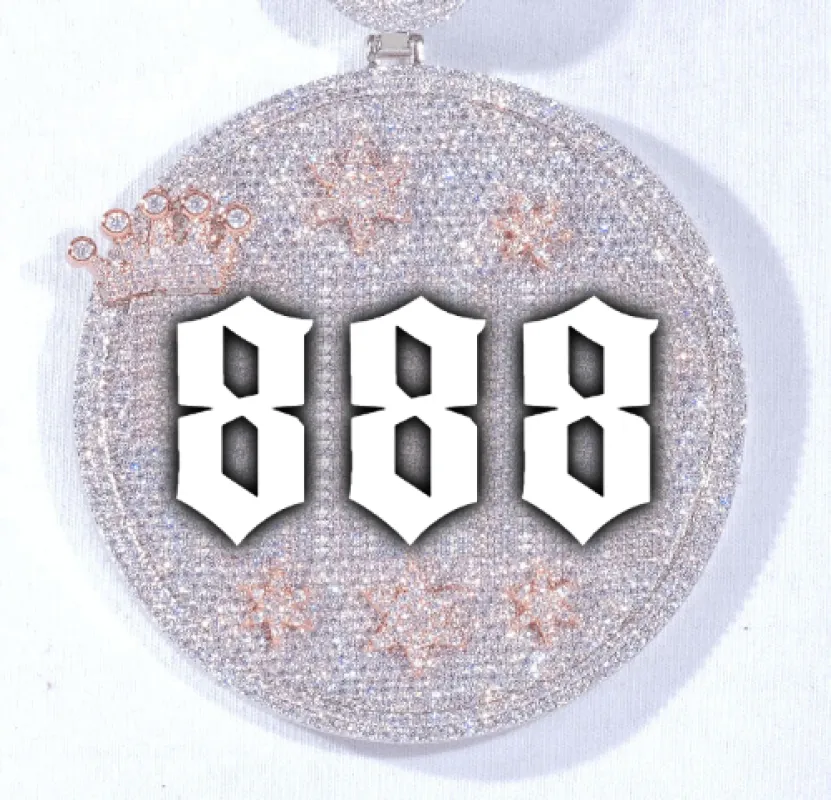 CUSTOM LETTER NECKLACE 3D BIG CROWN DISC made by The GUU Shop
