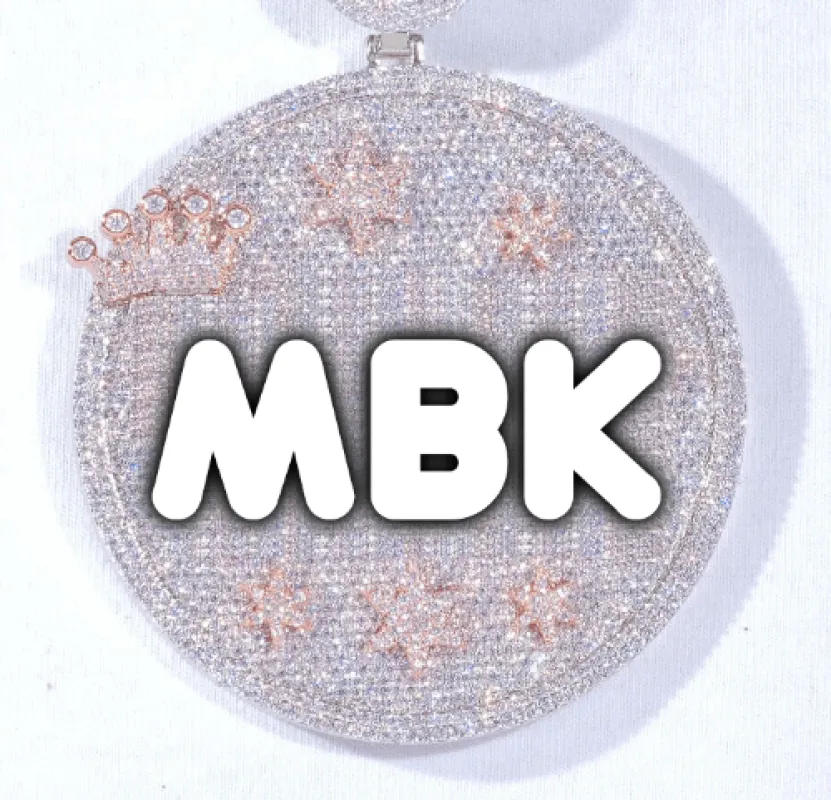 CUSTOM LETTER NECKLACE 3D BIG CROWN DISC made by The GUU Shop