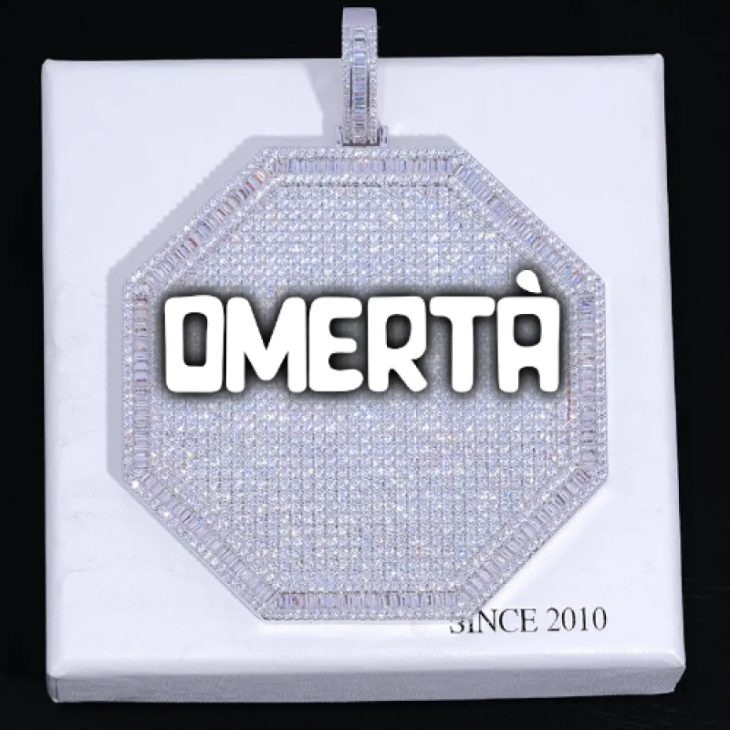 CUSTOM LETTER NECKLACE 3D BIG OCTAGON made by The GUU Shop