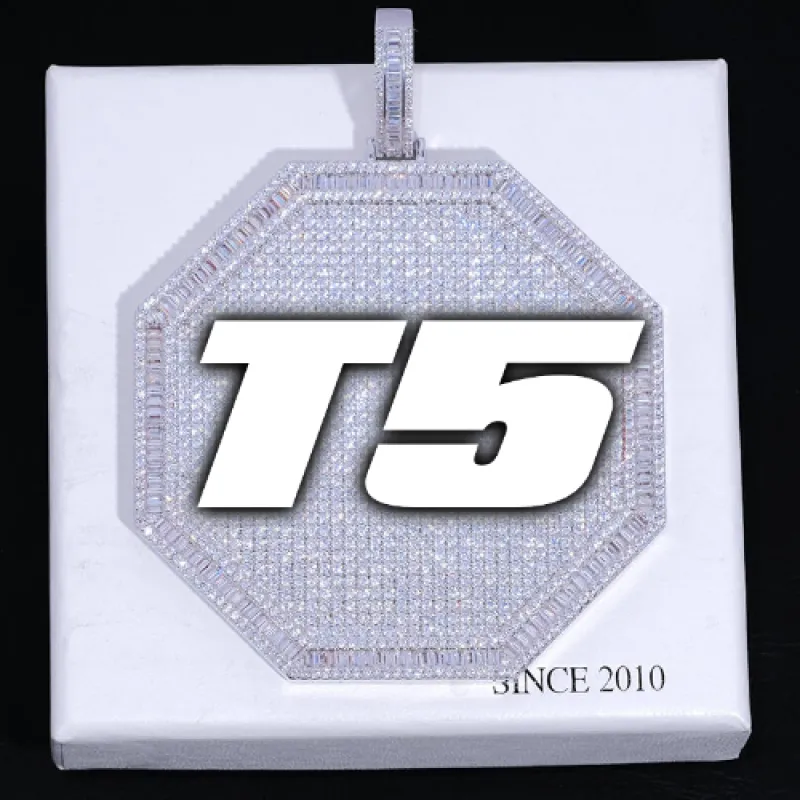 CUSTOM LETTER NECKLACE 3D BIG OCTAGON made by The GUU Shop