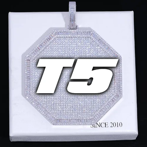 CUSTOM LETTER NECKLACE 3D BIG OCTAGON sold by The GUU Shop