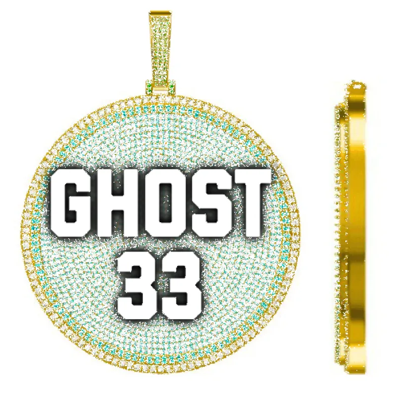 CUSTOM LETTER NECKLACE 3D BIG DISC made by The GUU Shop