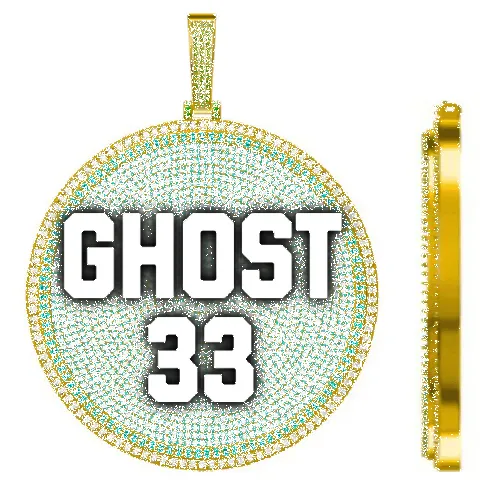 CUSTOM LETTER NECKLACE 3D BIG DISC sold by The GUU Shop